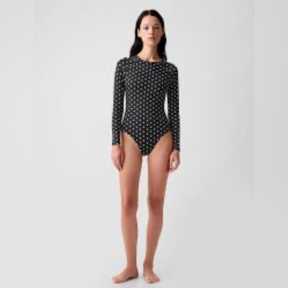 GAP Polkadot Beachy Surfing Swimming Rashguard One Piece Swimsuit NWT